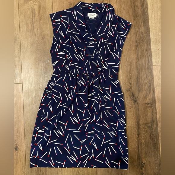 Molly Bracken Medium Navy Printed Dress - Picture 4 of 12